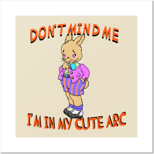 An adorable rabbit on it's cute arc Posters and Art